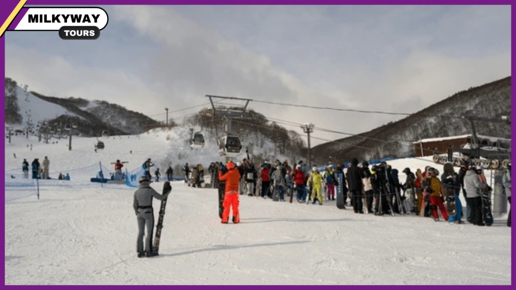 Snowboarding in japan